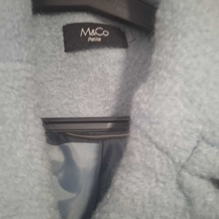 Płaszcz jasno niebieski pale blue  49%wełny