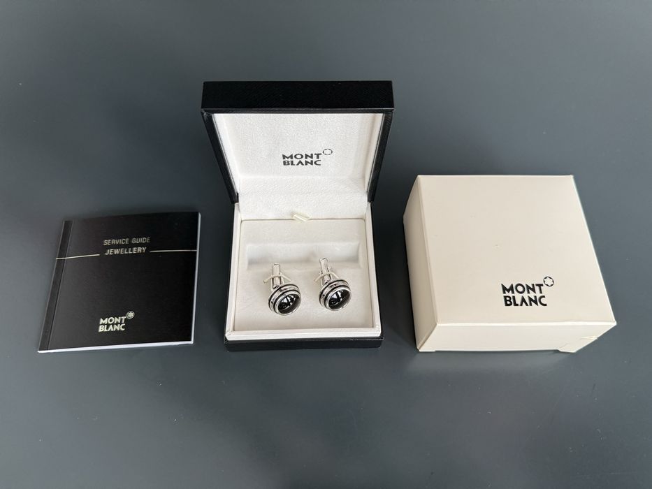 Оригінальні запонки Montblanc з чорними вставками /Нові/