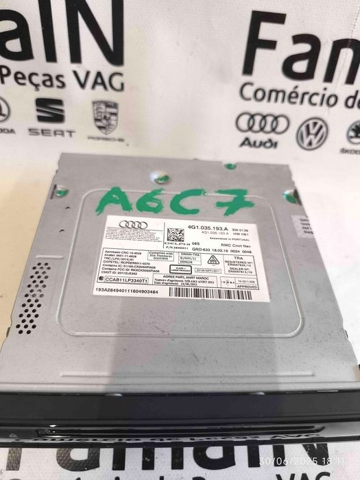 Rádio / Auto Rádio AUDI A6 C7 Avant 2.0 TDI (110 kW / 150 cv) [09.2014 - 09.2018] 4G1035193A (OEM)