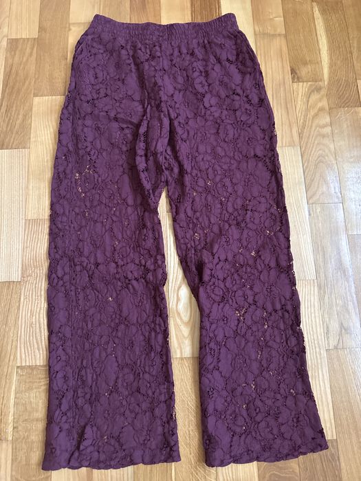 Мереживні штани вишневі