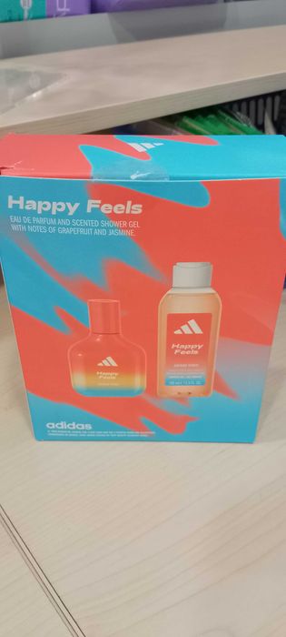 Adidas Happy feels zestaw woda perfumowana 50 ml i żel pod prysznic