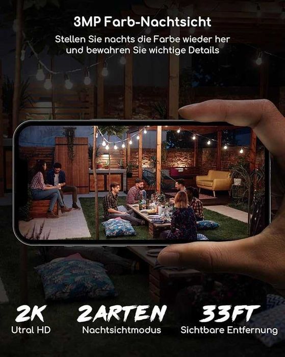 COOAU C4 2K WiFi6 kamera do monitoringu na zewnątrz