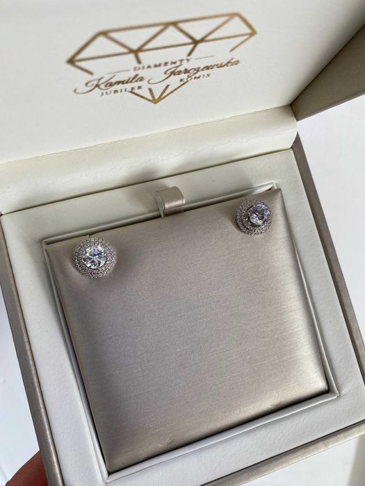Kolczyki HALO z diamentami 2.52 CT VS2/G Certyfikat IGI
