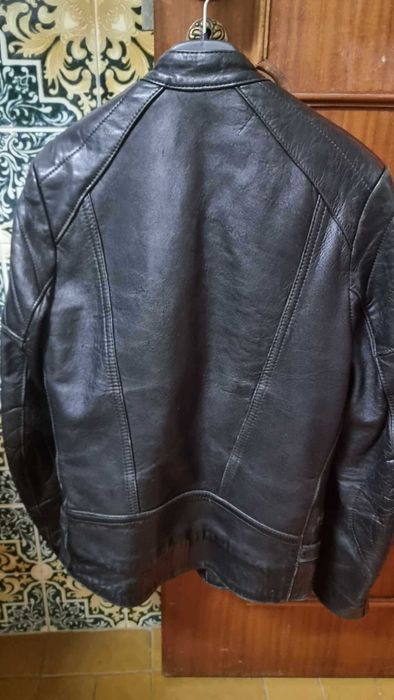 Casaco Preto Motard 100% Pele Genuína