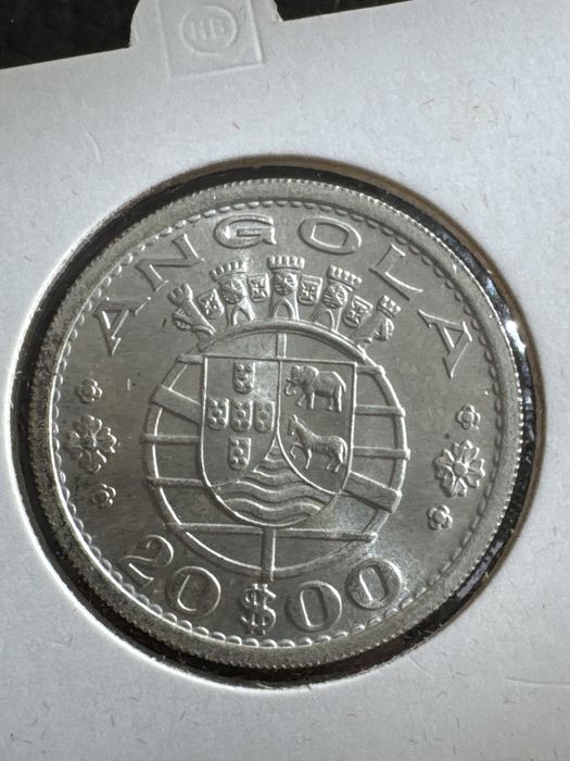 Moeda 20$ Angola 1955