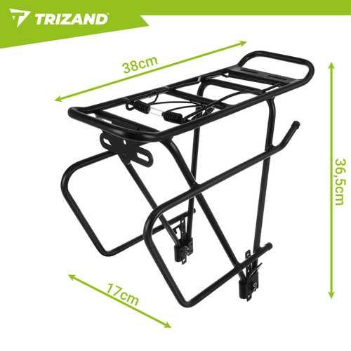Велосипедный багажник Trizand до 25 кг для велосипеда 24–29