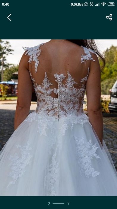 Suknia ślubna 36 mieniąca princessa z kołem