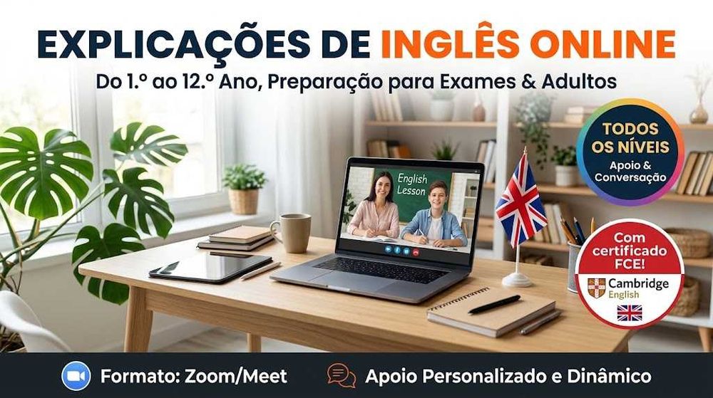 Apoio Escolar e Explicações de Inglês — Básico, Secundário e Superior - Aprende ao Teu Ritmo - ONLINE/PRESENCIAL