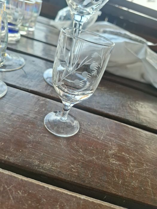 Kieliszek na nożce PRL grawer