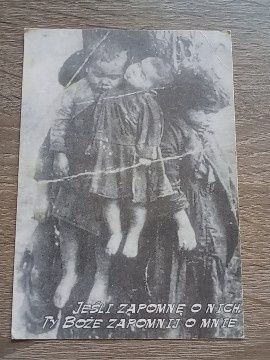 Widokówka upamiętniająca zbrodnie na Wolyniu