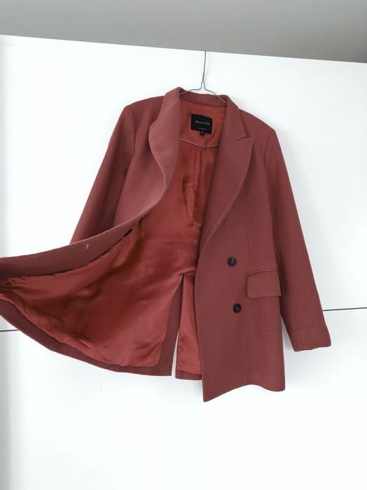 Marynarka Massimo dutti 36 S bordowa ceglasta wełniana dwurzędowa klasyczna