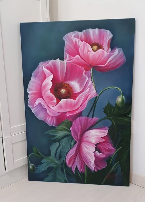 Картина Рожеві маки олійними фарбами