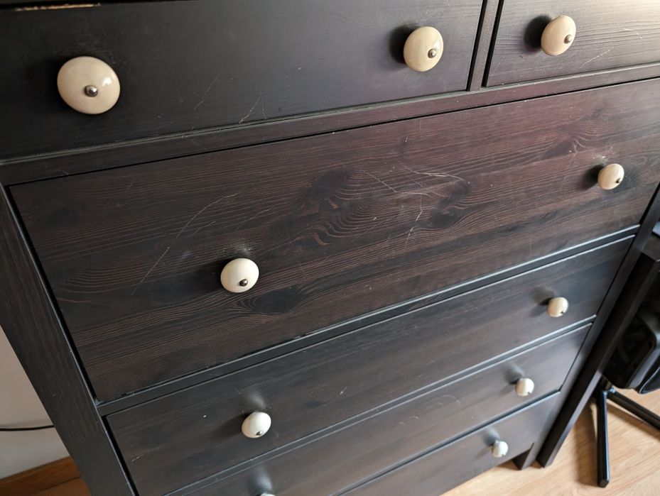 Móvel IKEA Hemnes Preto Cómoda com Gavetas