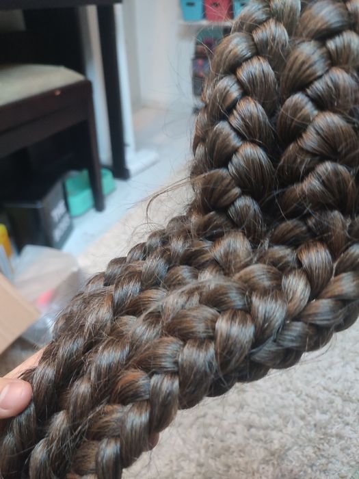 Peruka warkocze bokserskie WIG cosplay lace front brązowa