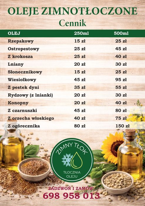 Oleje zimnotłoczone
