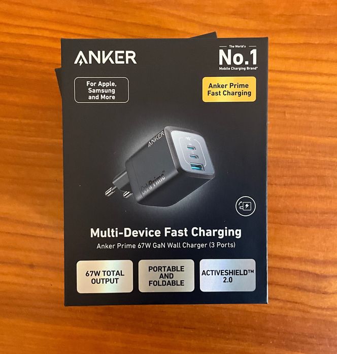 Швидкий зарядний пристрій ANKER GaNPrime™ 67W. Складна вилка. A2669.