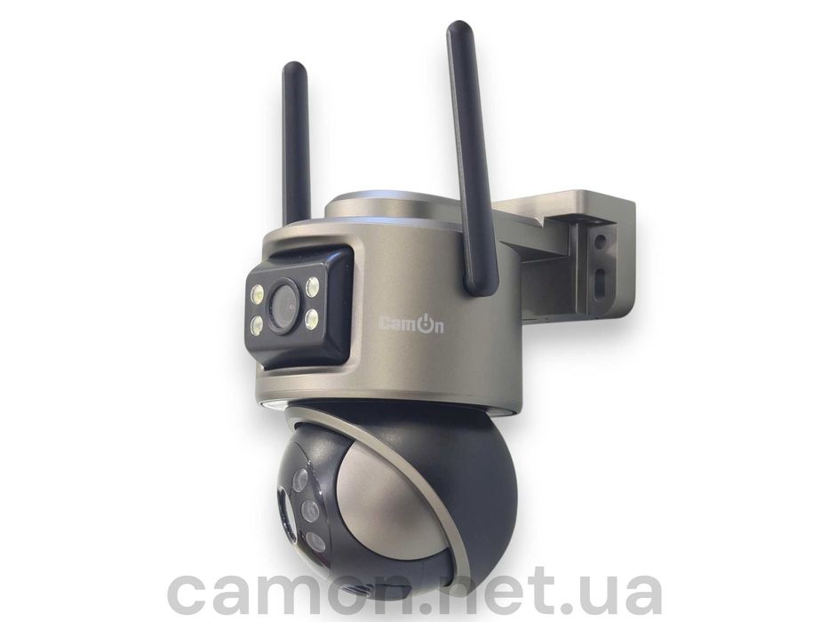 Камера відеоспостереження вулична поворотна 8МП WiFi / ICSEE Вайфай. Двойная уличная вайфай камера видеонаблюдения для дома, дачи айцісі