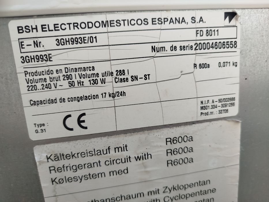 Arca frigorífica Balay a funcionar