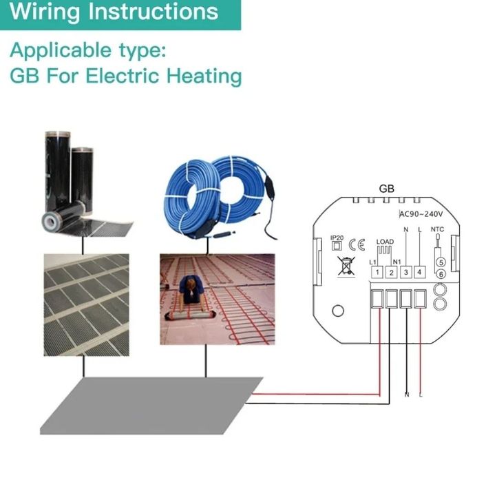 Умный термостат MOES с Wi-Fi, терморегулятор для электрического т.п.