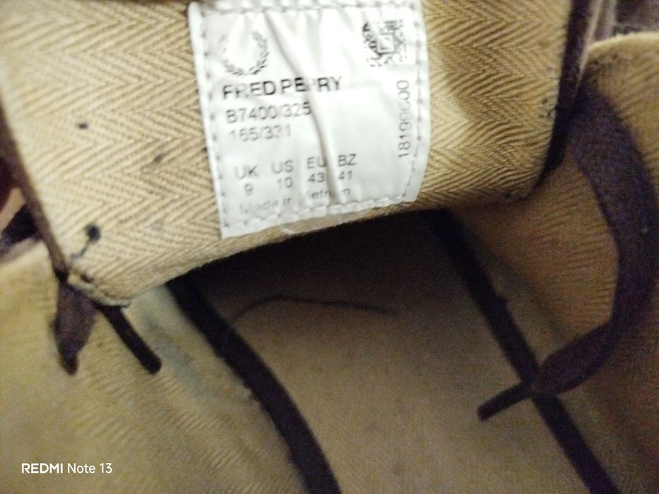 Замшевые кеды полуботинки Fred Perry