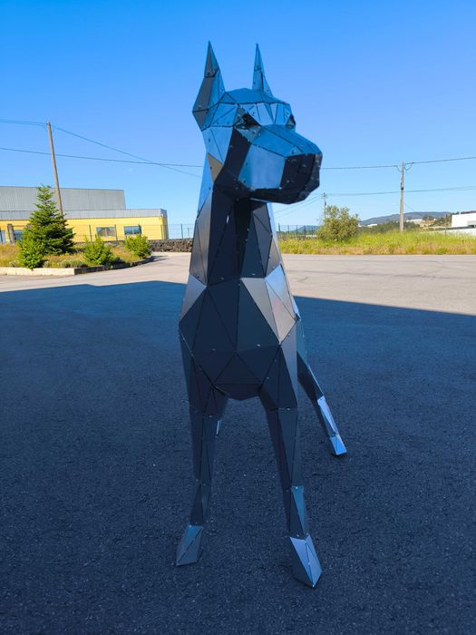 LINDO CÃO  ART METAL DECORAÇÃO JARDIM ESTATUA