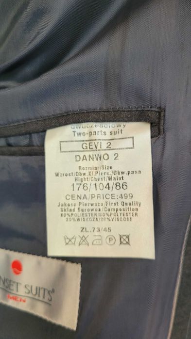 Garnitur męski Sunset Suits 176/104/86