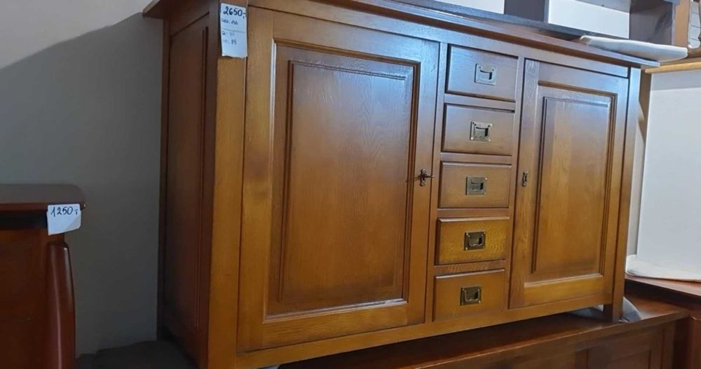 Komoda klasyczna drewniana lite drewno dębowa dąb stan bdb FV DOWÓZ