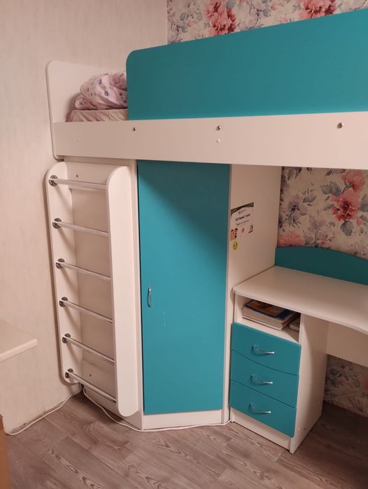 Дитяче ліжко 3 в 1 горище