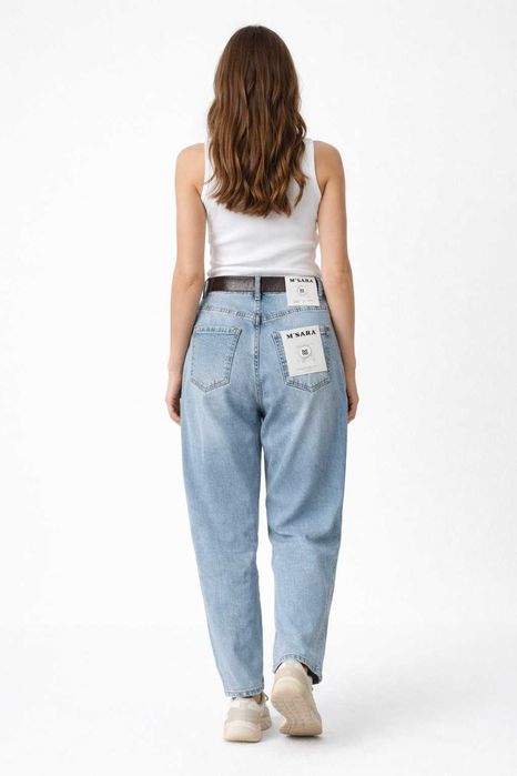 Jeansy MSara Balloony wysoki stan z paskiem Nowość XL