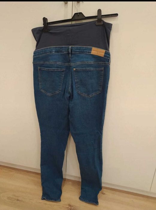 Calças de maternidade, ganga azul, tamanho L