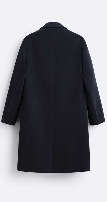 Zara nowy płaszcz męski 54% wełna M granatowy