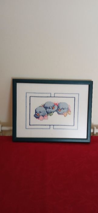Quadro bordado a ponto cruz