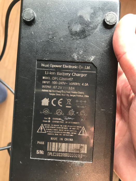 Carregador de Bateria de moto elétrica Neovolt. G-POWER