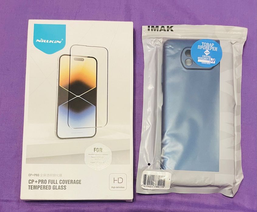 Стекло и накладка на Poco X3 pro и силиконовый чехол на Poco F3 pro