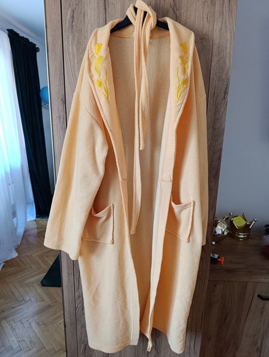 Szlafrok polarowy żółty