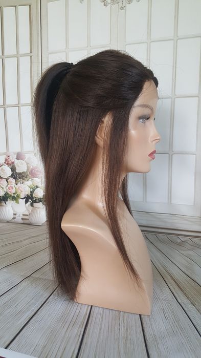 Peruka z włosów naturalnych Agnieszka brąz lace front