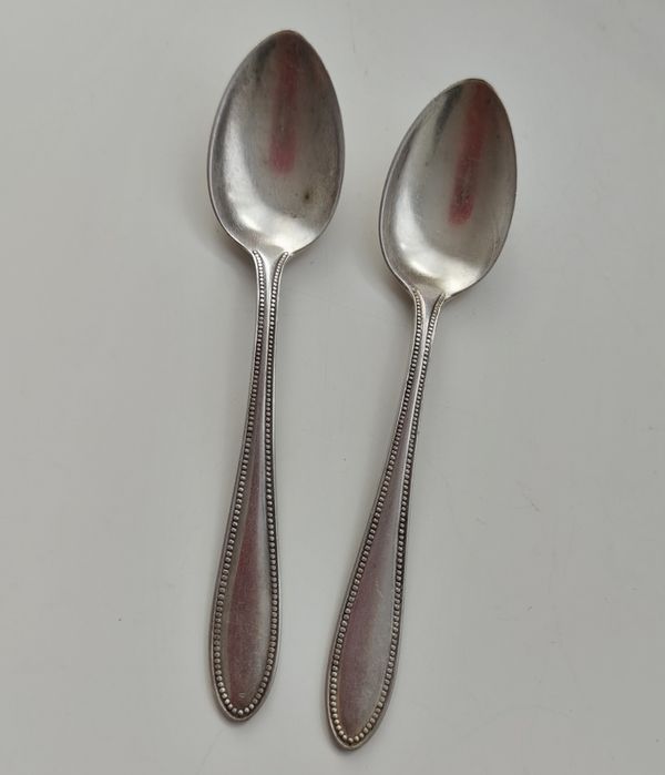 Zestaw 2 x mała łyżeczka WMF deserowa srebrna XIX wiek antyk vintage