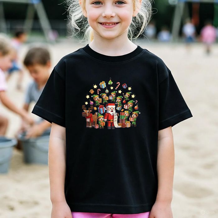 Koszulka dziecięca czarna świąteczny minecraft prezent święta 116