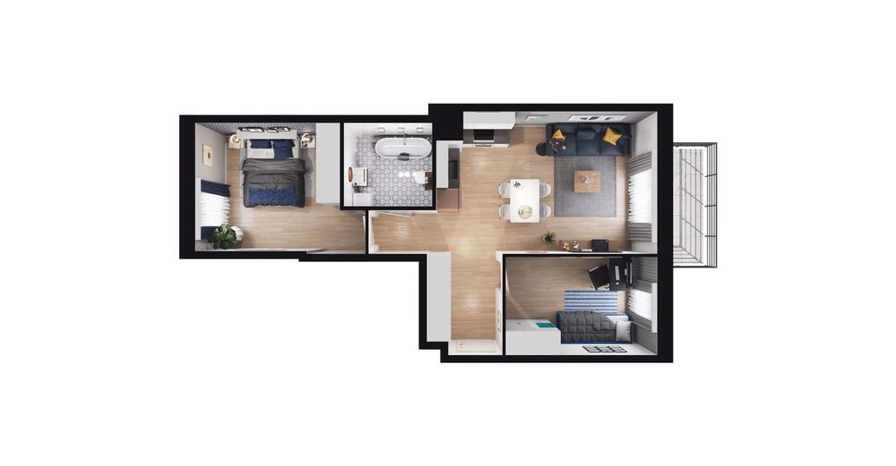 3-pokojowe mieszkanie 51m2 + balkon