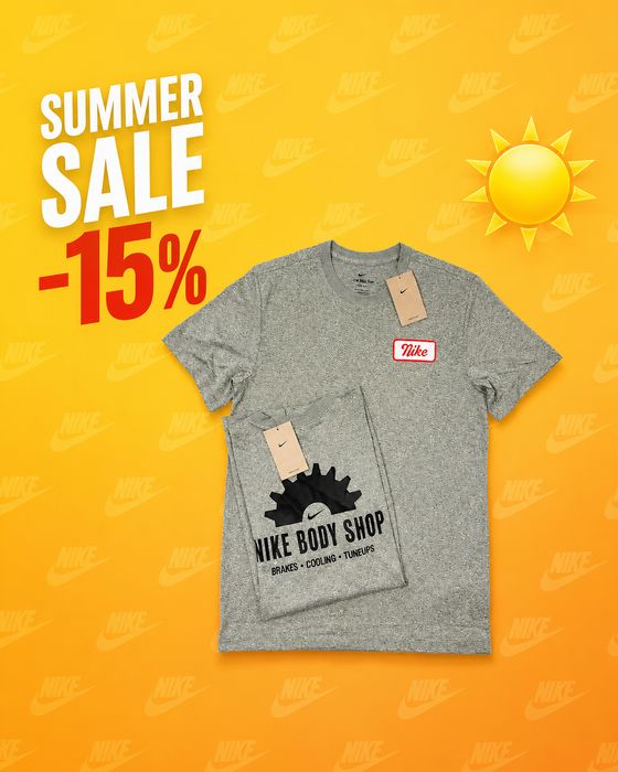 Summer Sale! Футболка Nike Dri-Fit (сіра) (S) | Оригінал з бірками!