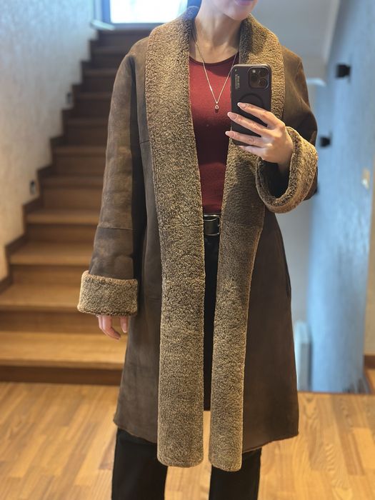 Дублянка з натурального хутра меринос, дубльонка, шуба, полушубок