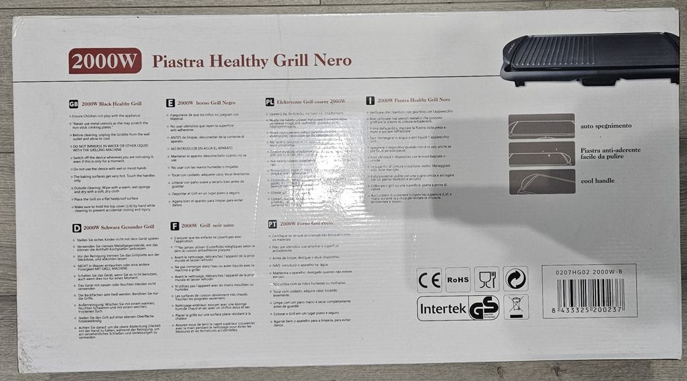 NOWY grill elektryczny 2000 W aigostar