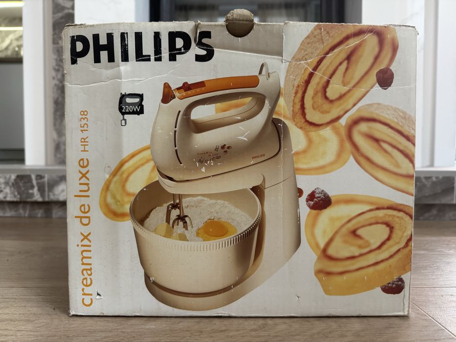 Миксер philips creamix hr 1538 с врашающейся чашей 1 л