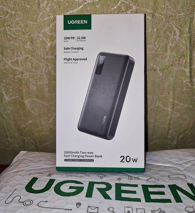 UGREEN Power Bank 20000mAh PD 22.5W із швидкою зарядкою. UGREEN 20000m