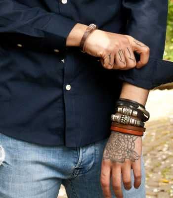 Браслет чоловічий срібло, шкіра, сплав Zamak