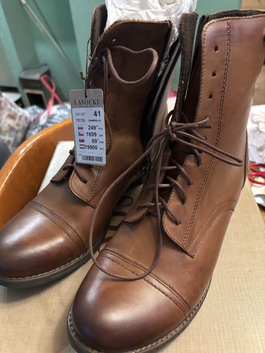 Buty Lasocki sznurowane botki sztyblety