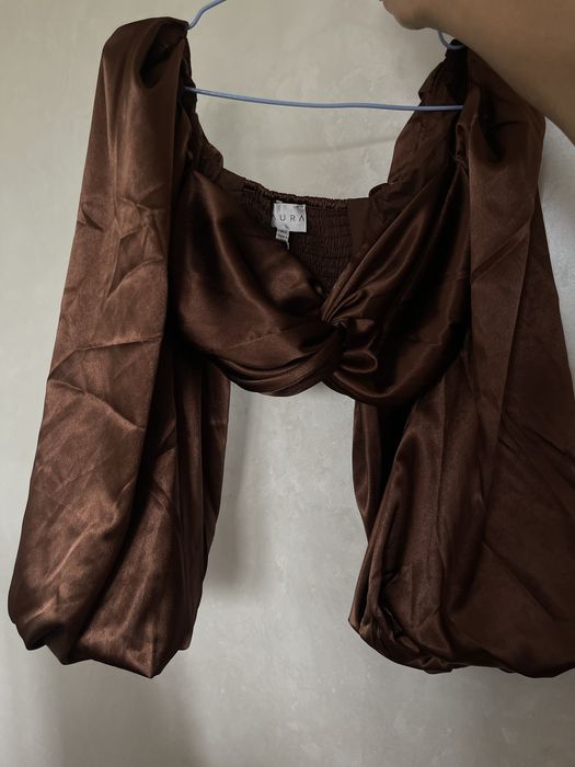 Топ блуза Zara топ з довгим пишним рукавом