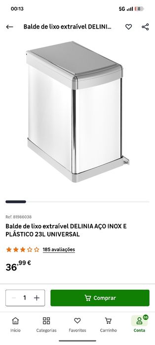 Caixote de lixo em Inox