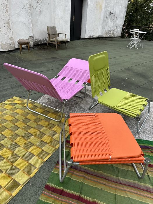 Komplet leżaków lata 70