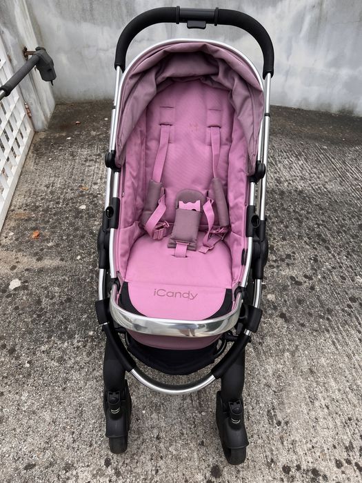 iCandy Rosa Carrinho de Bebé com todos os acessórios